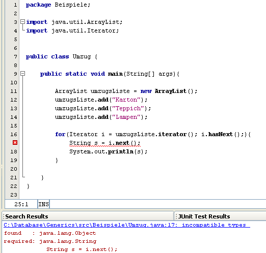 Screenshot: Java Generics - Generische Methoden, Klassen und Interfaces